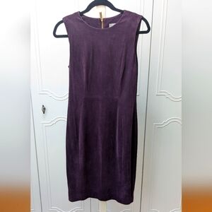 Calvin Klein Purple Sheath Midi Dress Crew Neck